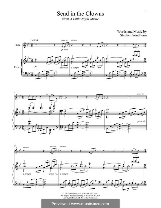 Send in the Clowns (from A Little Night Music): Für Flöte und Piano by Stephen Sondheim
