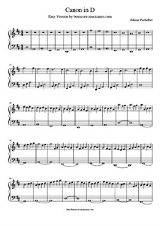 Piano version: Sehr leichte Fassung by Johann Pachelbel
