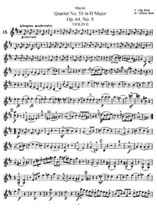Streichquartett Nr.53 in D-Dur 'Lerche', Hob.III/63 Op.64 No.5: Violinstimme II by Joseph Haydn