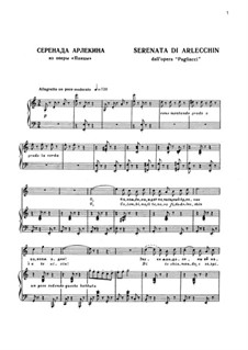Pagliacci (Der Bajazzo): Serenata d'Arlecchino by Ruggero Leoncavallo