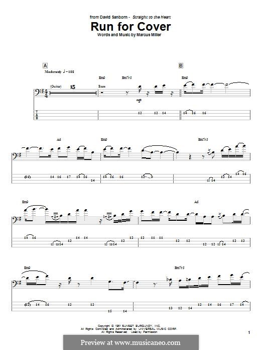 Run for Cover: Für Bassgitarre mit Tabulatur by Marcus Miller
