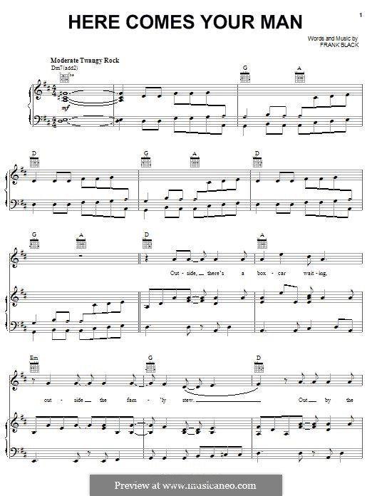 Here Comes Your Man (The Pixies): Für Stimme und Klavier (oder Gitarre) by Black Francis