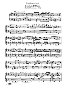 Sonate für Klavier Nr.16 in D-Dur, Hob.XVI/14: Für einen Interpreten by Joseph Haydn