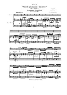 20 Arias from Cantatas for Bassoon and Harpsichord: Aria (Ricetti gramezza e pavento), BWV 209 No.5 by Johann Sebastian Bach