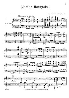 Ungarischer Marsch, Op.13: Für zwei Klaviere, vierhändig by Henri Kowalski