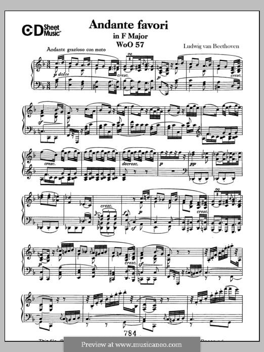 Andante Favori, WoO 57: Für Klavier by Ludwig van Beethoven
