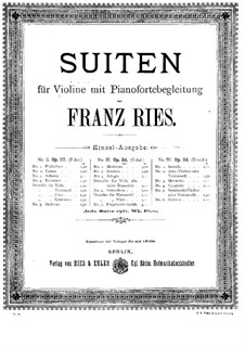 Suite für Violine und Klavier Nr.3, Op.34 No.5: Perpetuum Mobile – Solo Stimme by Franz Ries
