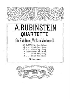 Quartett für Streicher Nr.1 in G-Dur, Op.17 No.1: Violinstimme I by Anton Rubinstein