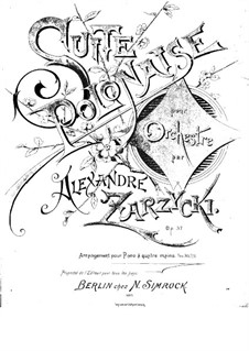 Suite Polonaise, Op.37: Für Klavier, vierhändig by Aleksander Zarzycki