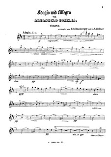 Sonate Nr.1: Adagio und Allegro. Bearbeitung für Violine, Harfe (oder Klavier) und Basso Continuo – Violinstimme by Arcangelo Corelli