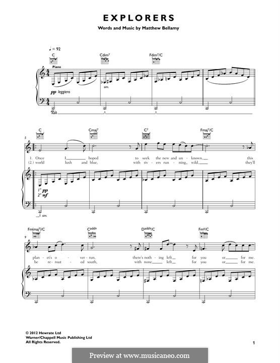Explorers (Muse): Für Gitarre mit Tabulatur by Matthew Bellamy