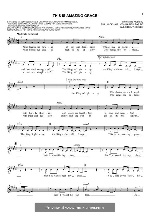 This is Amazing Grace: Melodische Linie by Joshua Farro, Jeremy Riddle, Phil Wickham