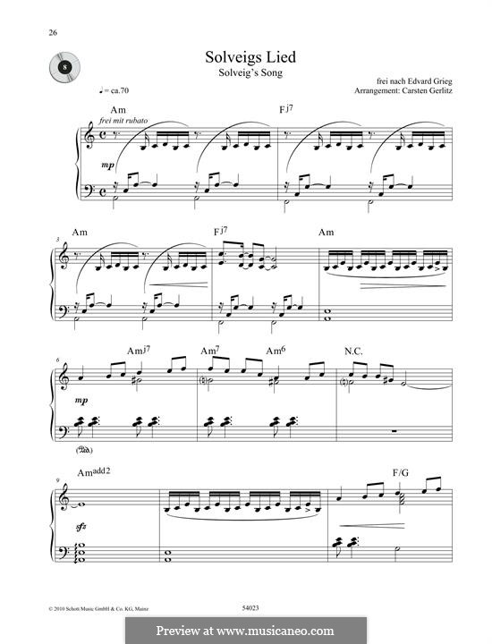 Suite Nr.2. Solvejgs Lied: Für Klavier by Edvard Grieg