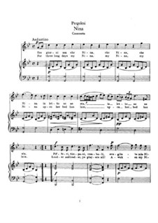Tre giorni son che Nina: Für Stimme und Klavier by Giovanni Battista Pergolesi