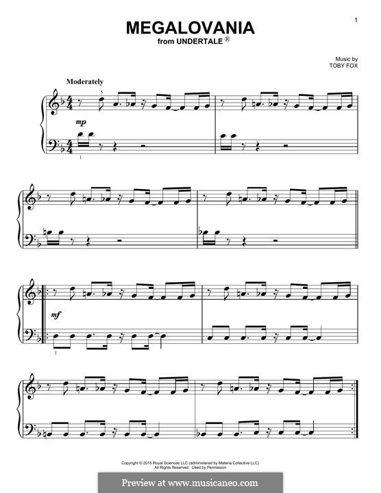 Megalovania From Undertale Von T Fox Noten Auf Musicaneo Megalovania From Undertale Von T Fox Noten Auf Musicaneo