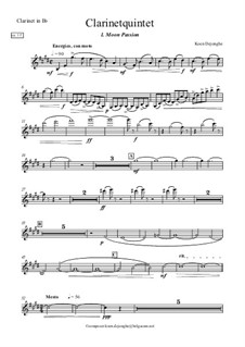 Clarinetquintet 'Imagination': Klarinettenstimme by Koen Dejonghe