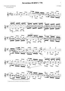 Nr.8 in F-dur, BWV 779: Für Gitarre by Johann Sebastian Bach