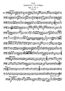 Streichquartett Nr.7 in A-Dur, Hob.III/7 Op.2 No.1: Cellostimme by Joseph Haydn