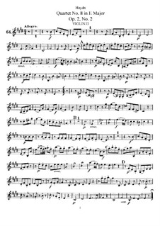 Streichquartett Nr.8 in E-Dur, Hob.III/8 Op.2 No.2: Violinstimme II by Joseph Haydn