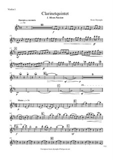 Clarinetquintet 'Imagination': Violinstimme I by Koen Dejonghe