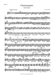 Clarinetquintet 'Imagination': Violinstimme II by Koen Dejonghe