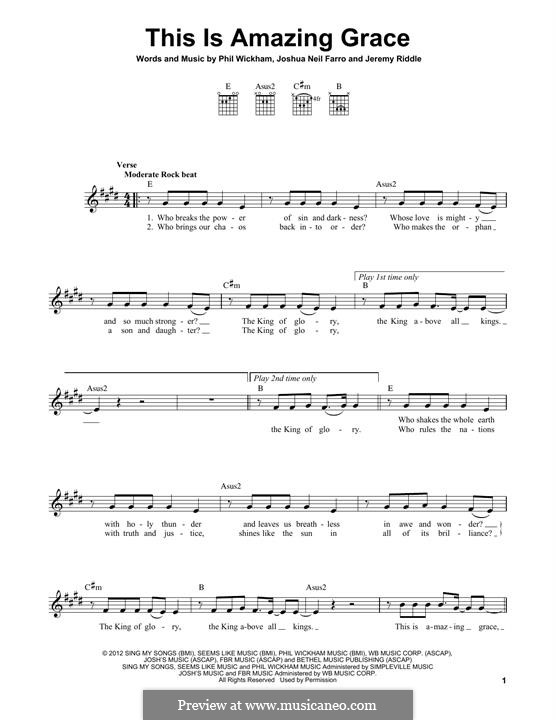 This is Amazing Grace: Für Gitarre mit Tabulatur by Joshua Farro, Jeremy Riddle, Phil Wickham