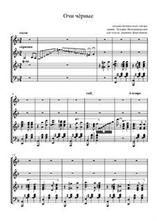 Dark Eyes (Ochi Cheornie): For voice, violin and piano by Florian Hermann