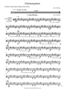 Clarinetquintet 'Imagination': Schlagzeugstimme by Koen Dejonghe