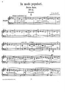 Suite Nr.3 'In modo populari', Op.43: Für Klavier, vierhändig by César Cui