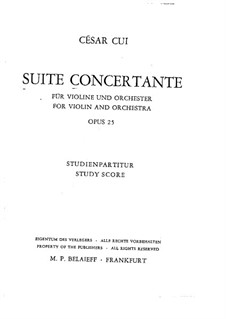 Konzertsuite für Violine und Orchester, Op.25: Teil I by César Cui