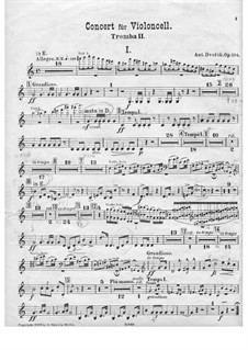 Konzert für Cello und Orchester in h-Moll, B.191 Op.104: Trompetenstimme II by Antonín Dvořák