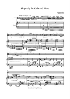 Rhapsody for Viola and Piano: Rhapsody for Viola and Piano by Jordan Grigg