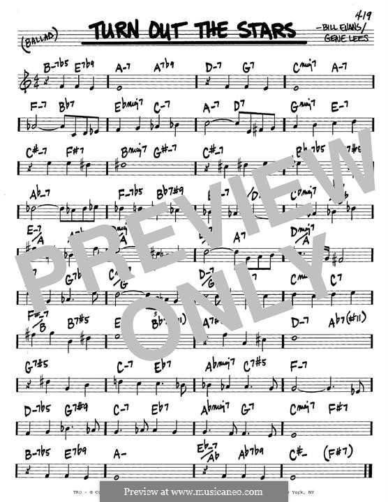 Turn Out the Stars: For instrument in B Flat by Bill Evans