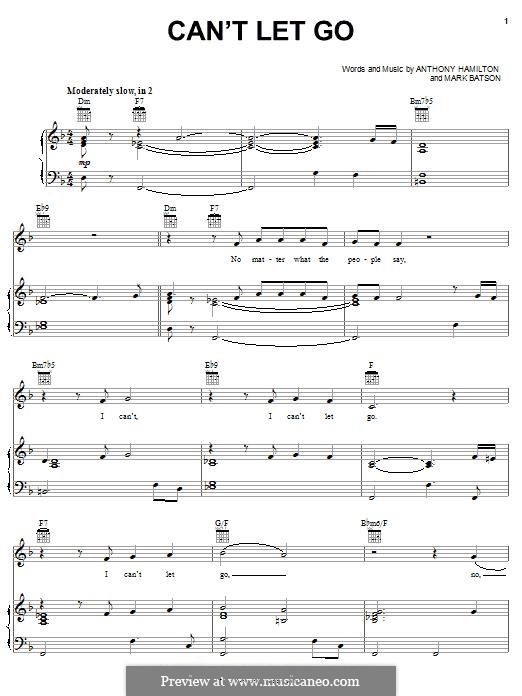 Can't Let Go: Für Stimme und Klavier (oder Gitarre) by Mark Batson, Anthony Hamilton