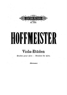 Zwölf Etüden für Bratsche: Vollsammlung by Franz Anton Hoffmeister