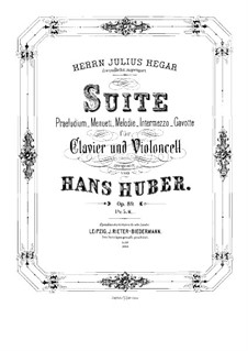 Suite für Cello und Klavier, Op.89: Vollpartitur by Hans Huber