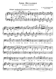 Mermaid: Ох, то-то все, вы девки молодые... Ария Мельника by Alexander Sergeyevich Dargomyschski