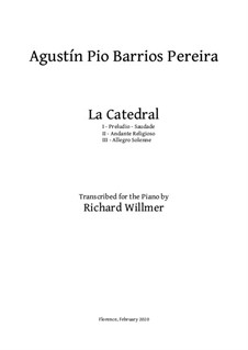 La catedral: Vollsammlung, Op.18 by Agustín Pío Barrios Mangoré