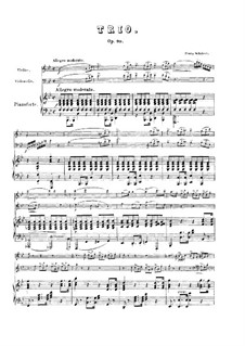 Klaviertrio No.1 in B-Dur, D.898 Op.99: Vollpartitur by Franz Schubert