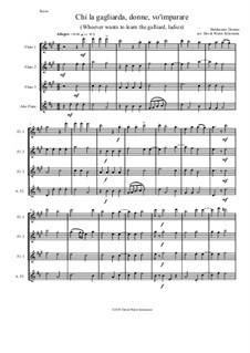 Chi la gagliarda (Whoever wants to learn the galliard): Arranged for 3 flutes and 1 alto flute by Baldassare Donato