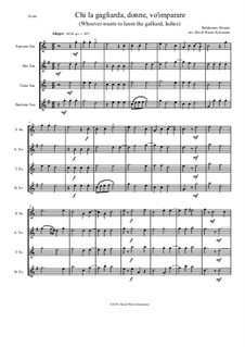 Chi la gagliarda (Whoever wants to learn the galliard): Arranged for saxophone quartet by Baldassare Donato