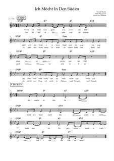 Ich möcht' in den Süden - Pop / Schlager / Jazz: Leadsheet, SB13 by Soerin Bergmann