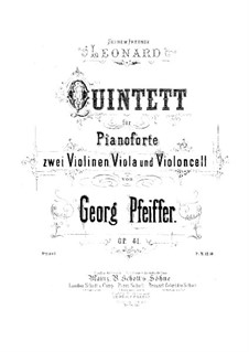 Klavierquintett in c-Moll, Op.41: Vollpartitur by Georges Jean Pfeiffer