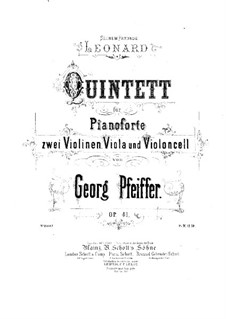 Klavierquintett in c-Moll, Op.41: Violastimme by Georges Jean Pfeiffer
