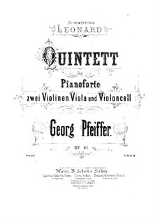Klavierquintett in c-Moll, Op.41: Violinstimme I by Georges Jean Pfeiffer