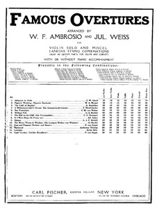 Ouvertüre zu 'Dichter und Bauer': Für Streicher und Klavier – Klavierstimme by Franz von Suppé