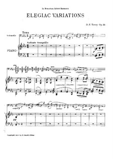 Elegische Variationen für Cello und Klavier, Op.25: Partitur by Donald Francis Tovey