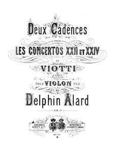 Kadenz zum Violinkonzert Nr.24 von G. Viotti: Kadenz zum Violinkonzert Nr.24 von G. Viotti by Jean Delphin Alard