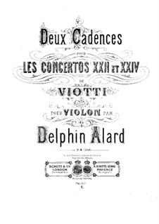 Kadenz zum Violinkonzert Nr.22 von G. Viotti: Kadenz zum Violinkonzert Nr.22 von G. Viotti by Jean Delphin Alard