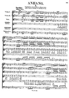 Vollständige Oper: Supplement by Wolfgang Amadeus Mozart